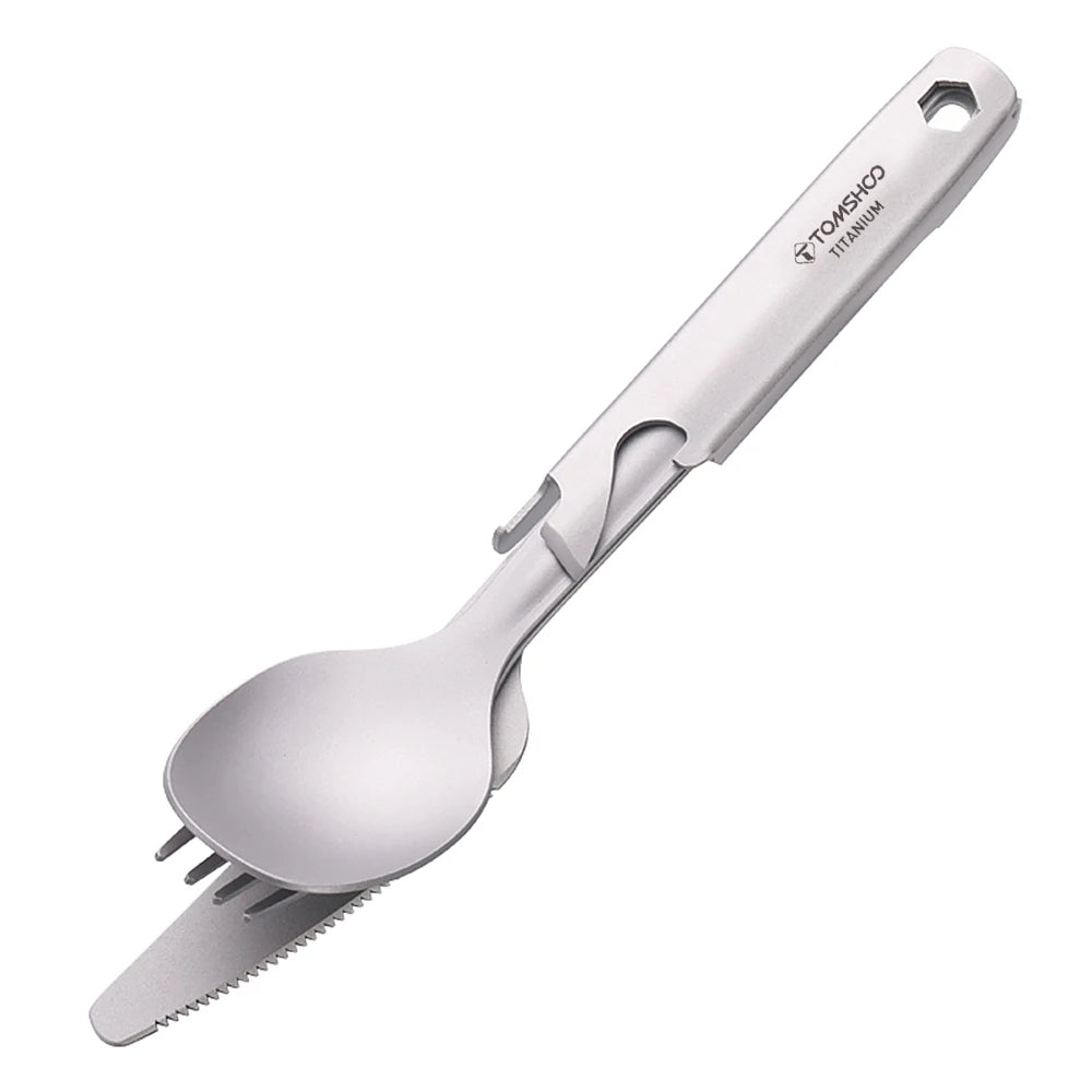 TOMSHOO 4-in-1 Titanium Outdoor Cutlery Set