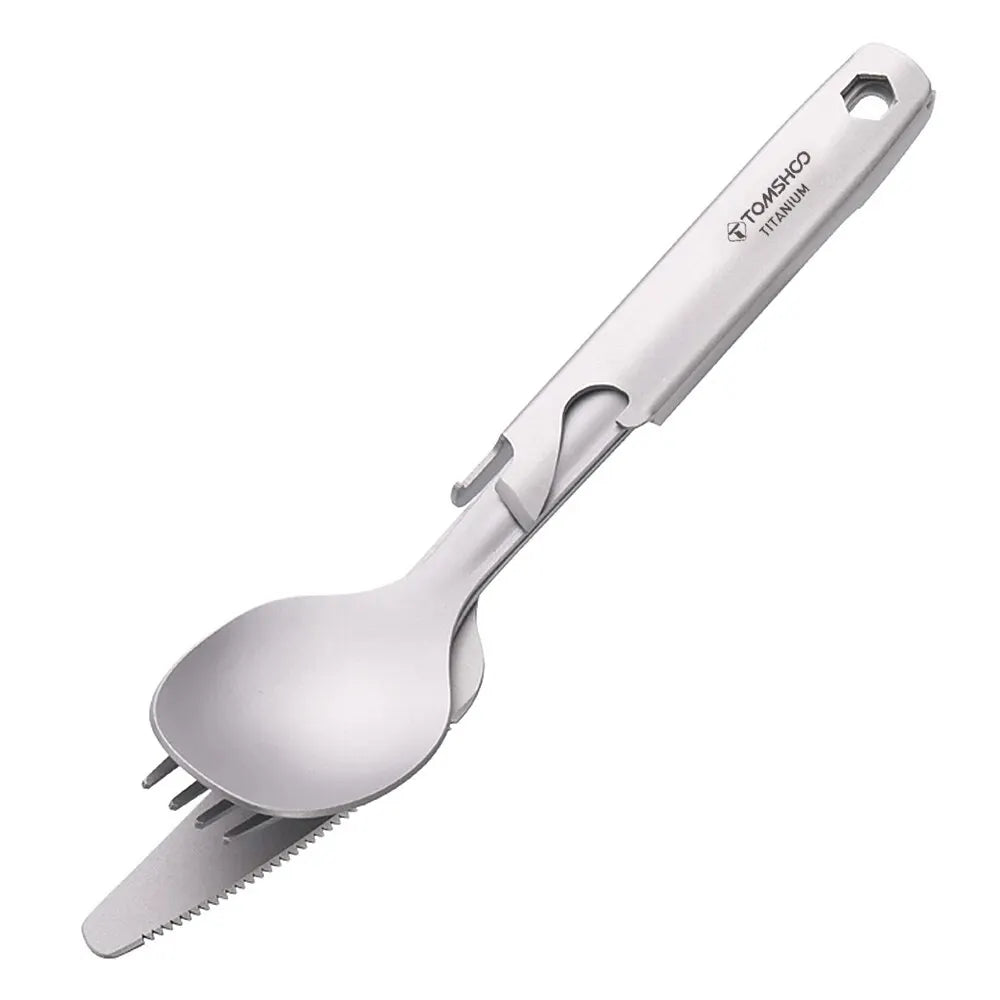 TOMSHOO 4-in-1 Titanium Outdoor Cutlery Set