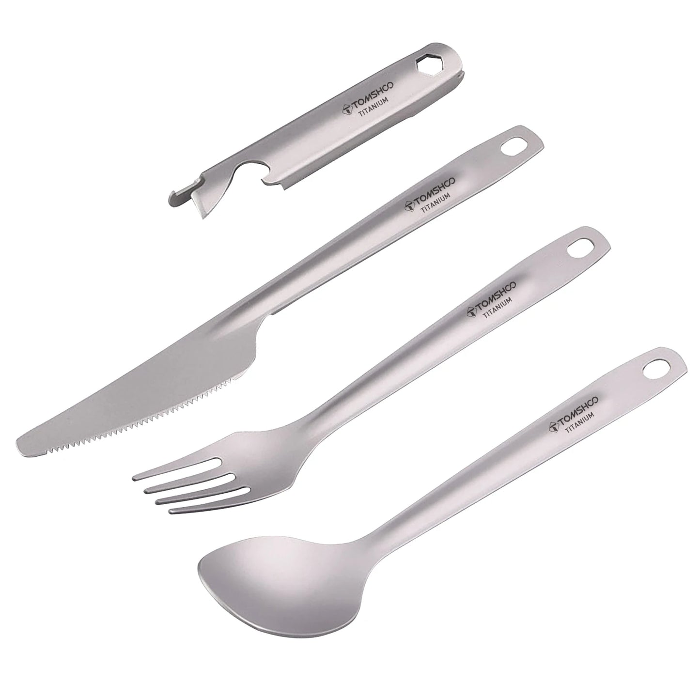 TOMSHOO 4-in-1 Titanium Outdoor Cutlery Set
