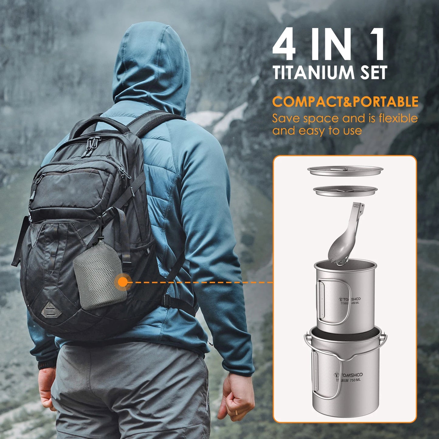 Tomshoo AdventureCook Titanium Cookware Set