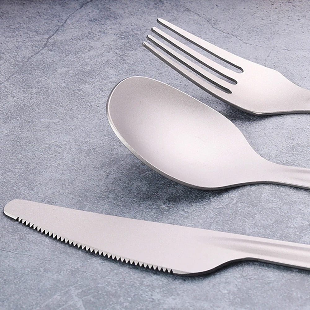 TOMSHOO 4-in-1 Titanium Outdoor Cutlery Set